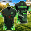Maxcorners Disc Golf Basket & Flying Disc Graphic with Dynamic Flame Motion Design Multicolor Customized Name, Team Name 3D Shirts