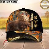Maxcorners Golden Hunting Orange Camouflage Personalized Name 3D Cap (Multioption)