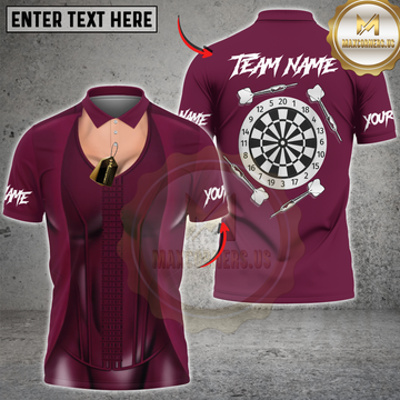 Maxcorners Darts Purple Inferno Personalized Name 3D Unisex Shirt