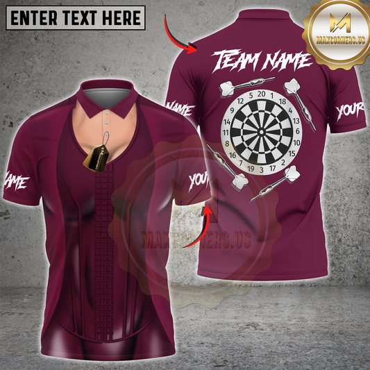 Maxcorners Darts Purple Inferno Personalized Name 3D Unisex Shirt
