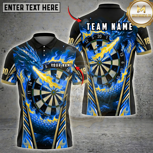 Maxcorners Darts Coiled Dragon Dartboard Multiple Options Personalized Name, Team Name 3D Shirt