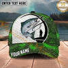 Maxcorners Fishing Green Honeycomb Hook Angler Personalized Name 3D Cap (12 Fish Species)