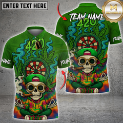 Maxcorners Darts 420 Funny Skull Champion Personalized Name 3D Unisex Shirt