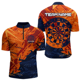 Maxcorners Blue & Orange Dartboards Custom Grunge Dart Shirt For Men, Dart Team Jerseys LM0705