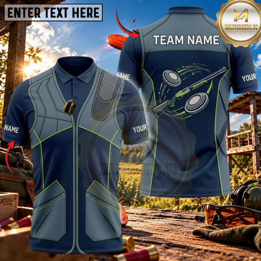 Maxcorners Clay Shooting Geometric Vest Shotgun Target Multicolor Customized Name Team Name 3D Shirts (4 Colors)