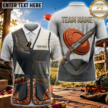 Maxcorners Clay Shooting Geometric Clay Target Patchwork Vest Personalized Name 3D Unisex Shirt