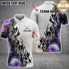 Maxcorners Ball Flame Golf Jersey Multicolor Option Customized Name, Team Name 3D Polo Shirt