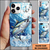 Maxcorners Ocean Wave Scale Pattern Personalized Name Phone Case (13 Fish Species)