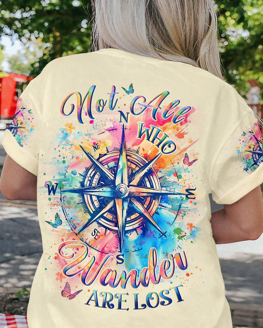 Maxcorners Not All Who Wander Are Lost Compass All Over Print LM2101