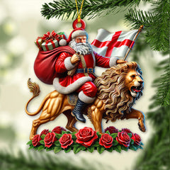 Maxcorners Custom Name England Christmas Ornament, England Lover Christmas Gift 2D Flat LM2111