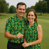 Maxcorners Four Leaf Clovers Golden Horseshoes St Patrick's Day Golf Shirt, Polo Shirts For Men, Golf Shirts For Men