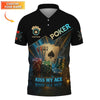 Maxcorners Funny Poker Shirts, Custom Name Poker Shirt, Menâ€™s Poker Polos, Kiss My AceLM1009