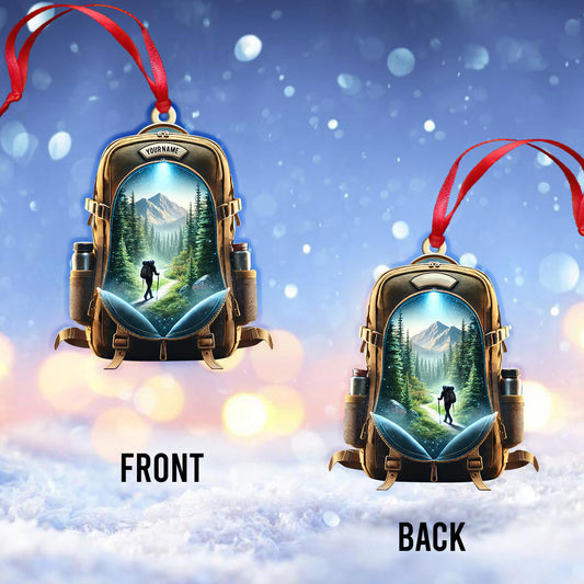 Maxcorners Custom Name Hiking Christmas Ornament, Christmas Gift for Hiking Lover 2D Flat LM2111