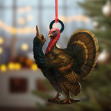 Maxcorners Personalized Funny Turkey Acrylic Ornament – Hilarious Christmas Decoration for Hunters LM0411