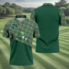 Maxcorners Green Checkered Leprechaun Shamrock St Patrick's Day Golf Shirt, Performance Golf Shirt, Polo Shirts For Men