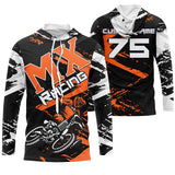 Maxcorners Motocross Orange MX Customize Name And Number 3D Shirts