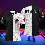 Maxcorners American Flag Patriotic Bowlers Customized Name And Team Name 3D Shirt