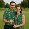 Maxcorners Stick Figure Golf Pose Shamrock Golf Shirt, St Patrick's Day Golf Tops For Men, Polo Shirts For Men
