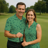 Maxcorners Dark Green Golf Items Seamless Pattern St. Patrick’s Day Shamrock Golf Shirt, Women's Golf Tops, Ladies Golf Polos