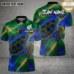 Maxcorners Turtle Dartboard Neon Glow Pattern Multioptions Personalized Name, Team Name Unisex 3D Shirt (4 Colors)