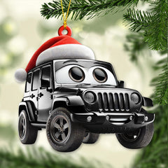 Maxcorners Custom Name Jeep Ornament, Jeep Lover Christmas Gift 2D Flat LM2111