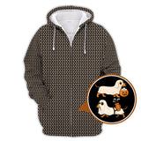 Maxcorners Funny Dachshund Golf Shirt For Men, Pattern Golf Shirt, Halloween Golf Shirt For Golfer