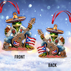 Maxcorners Custom Name Puerto Rico Ornament, Puerto Rico Christmas Gift 2D Flat LM2111
