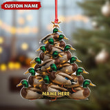 Maxcorners Personalized Acrylic Mallard Duck Christmas Tree Ornament - Custom Hunting Holiday Decoration LM0110