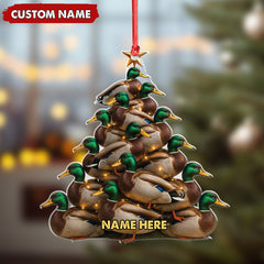 Maxcorners Personalized Acrylic Mallard Duck Christmas Tree Ornament - Custom Hunting Holiday Decoration LM0110