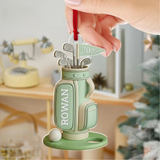 Maxcorners Personalized Golf Bag Acrylic Ornament, Golf Christmas Ornaments, Christmas Golf Gift, Gift For Golf Lover LM1611