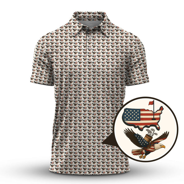 Maxcorners American golf shirt, USA Golf Shirts For Golfer, Pattern Golf Shirt, Men Golf Gift