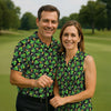 Maxcorners St Patrick's Day Beer Golf Ball Pattern Shamrock Golf Shirt, Polo Shirts For Men, Golf Shirts For Men