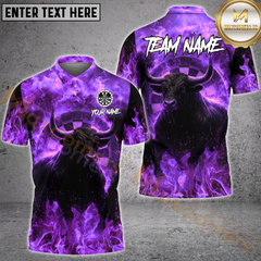 Maxcorners Darts Firestorm Bullseye Personalized Name, Team Name Shirt