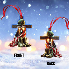 Maxcorners Custom Name U.S Veteran Ornament, U.S Veteran Memorial Christmas Gift 2D Flat LM2211
