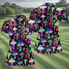 Maxcorners Black Neon Mushroom Pattern Golf Shirt, Women’s Golf Polo, Golf Shirts For Women, Performance Golf Shirt LM1507