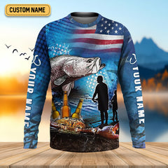 Maxcorners Just Another Beer Drinker With A Fishing Problem UPF Fishing Shirt, Men's Fishing Shirts, Funny Fisherman Gift