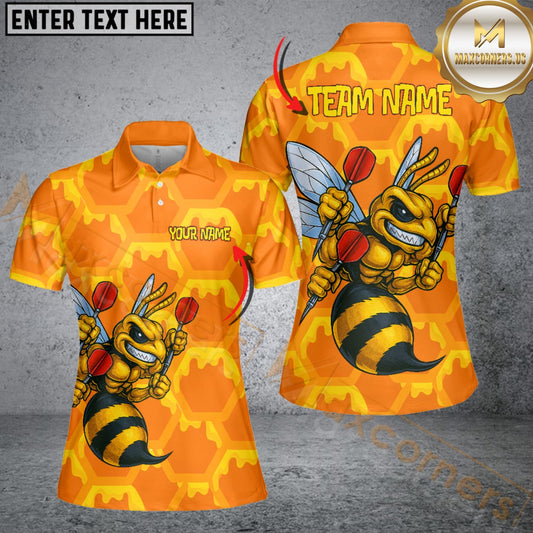 Maxcorners Darts Bee Sting Customized Name, Team Name 3D Shirt For Women