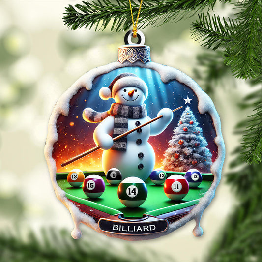 Maxcorners Custom Name Billiard Ornament, Billiard Lover Christmas Gift 2D Flat LM2111