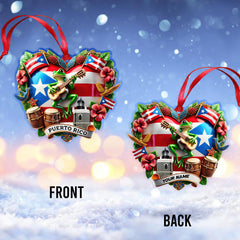 Maxcorners Custom Name Puerto Rico Ornament, Christmas Gift for Puerto Rico Lover 2D Flat LM2111