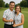 Maxcorners Stick Figure Golf Pose St Patrick's Day Shamrock White Golf Shirt, Polo Shirts For Men, Golf Shirts For Men