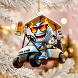 Maxcorners Golf Beer Custom Acrylic Ornaments, Golf Christmas Ornaments, Christmas Golf Gift