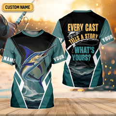 Maxcorners Every Cast Tells A Story Mens Fishing Shirts Long Sleeve, SPF Shirt For Men, Fishing Shirts For Men