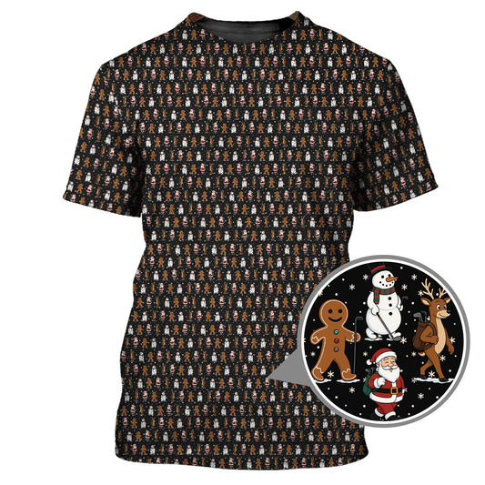 Maxcorners Christmas Golf Shirt, Funny Santa Pattern Golf Shirt, Xmas Golf Shirt