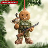 Maxcorners Personalized Hunter Gingerbread Christmas Ornament – Funny Acrylic Holiday Decor Gift LM0411