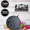Maxcorners Personalized Deer Family Metal Sign WITH LED/WITHOUT LED - Rustic Cabin Name Sign, Mountain Wildlife Wall Art for Lodge & Outdoor Decor LM0110