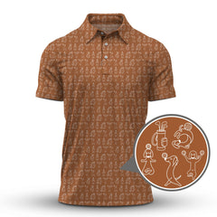 Maxcorners Pattern Golf Shirt, Dachshund Pattern Golf Shirt, Funny Dog Golf Polos For Pet Lovers