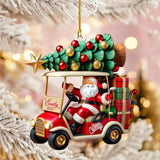 Maxcorners Santa Claus Golf Cart Xmas Decorations, Golf Christmas Ornament, Golf Gift Idea, Christmas Golf Gift