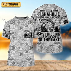 Maxcorners I'm A Fishaholic On The Road To Recovery Fishing UPF Shirts, Funny Fishing Shirt, Fishing Shirts For Men