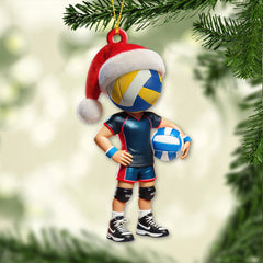 Maxcorners Custom Name Volleyball Ornament, Christmas Decoration 2D Flat LM2111