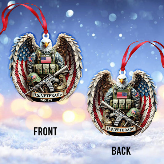 Maxcorners Custom Name U.S. Veteran Ornament Ornament, U.S. Veteran Memorial Christmas Gift5 2D Flat LM2111